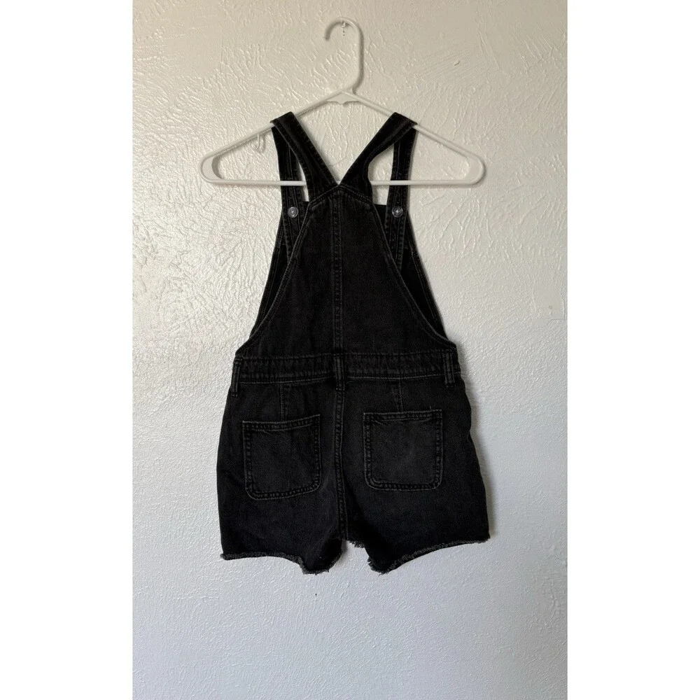 Old Navy Girls Black Denim Shortalls Size 10-12